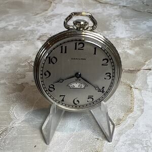 Vintage Hamilton Secometer Pocket Watch Grade 912 - 17J - 12S 14K Gold Filled